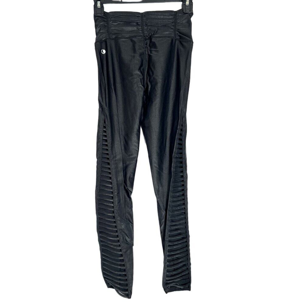 CARBON38 x CHILL BY WILL Shiny Cutout Leggings SIZE XS S Black Open Sides